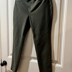 Michael Kors Dark Olive Green Skinny Stretch Trousers